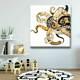 Gold Octopus Stretched Canvas Print Framed Kids Home Decor Wall Art Painting A82