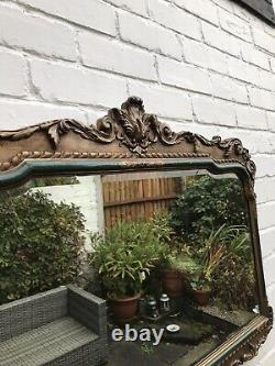 Gold Ornate Wall Mirror Aged Antique Mirror Distressed Frame Green Victorian