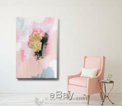 Gold Pink Stretched Canvas Print Framed Wall Art Home Office Shop Decor Gift DIY