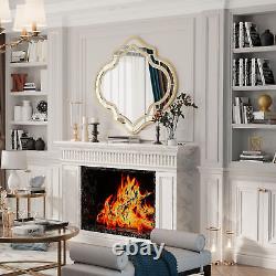 Gold Rim Modern Art Decorative Wall Mirror Irregular Frame Living Room Bedroom