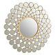 Gold Round Wall Mirror Faiza Solar Circles Metallic Art Deco Metal Hanging New