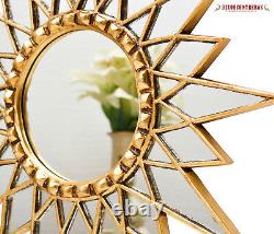 Gold Star Mirror 23.6, Decorative Wall Mirror, Starburst mirro for wall decor