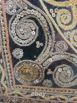 Gold Thread Kalaga Sequinned Asian Temple Wall Art Framed 64 x 64cm Glass Panel