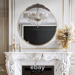 Gold Traditional Vintage Ornate Baroque Mirror Wall Brass Mirror Metal Frame