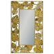 Gold Tropical Leaf Metal Frame Wall Mirror 130 x 80 cm Homesdirect #602