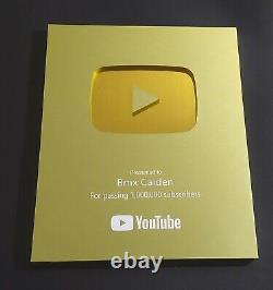 Gold YouTube Play Button Personalized Aluminium YouTube Plaque Custom Wall Decor
