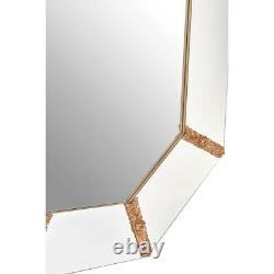 Gold and White Frame Octagonal Acanthus Leaf Wall Mirror
