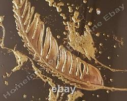 Gold feather wall art décor pictures with liquid art & Champagne step frames