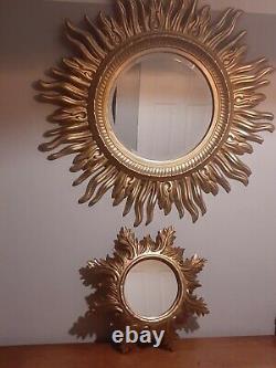 Gold sunburst mirror set of two