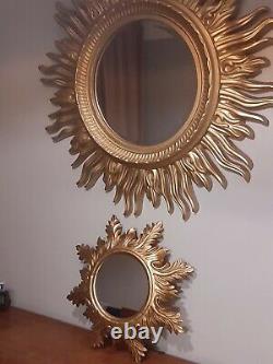 Gold sunburst mirror set of two
