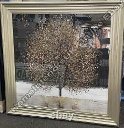 Gold tree in the field picture with liquid art and champagne step décor frame