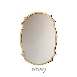 Gold wall mirror decorative shaped metal frame vintage luxe living room hallway