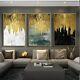Golden Abstract Art 3 Pieces Canvas Printed Wall Picture Poster Home Decor