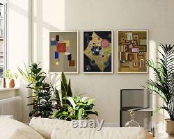 Golden Compositions by Wassily Kandinsky, Abstract Geometric Shapes Wall Art