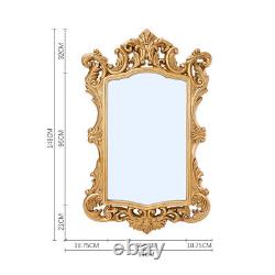 Golden Embossed Frame Ornate Baroque Wall Mirror Bedroom Hallway Glass Mirrors