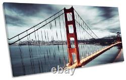 Golden Gate Bridge Print PANORAMIC CANVAS WALL ART Picture Blue