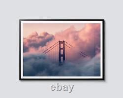 Golden Gate Bridge Print, Photographic Modern Poster, Travel Wall Art, San