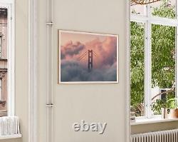 Golden Gate Bridge Print, Photographic Modern Poster, Travel Wall Art, San