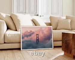 Golden Gate Bridge Print, Photographic Modern Poster, Travel Wall Art, San