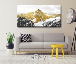 Golden Mountain Canvas Print Framed Wall Art Home Office Shop Bar Decor Gift DIY
