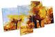 Golden Orange Forest Scene MULTI CANVAS WALL ARTWORK Print Art