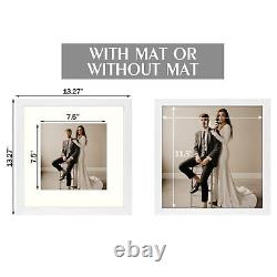 Golden State Art 12x12 MDF Frame for 8x8 Photo Display Wall Mounting Square