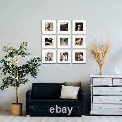 Golden State Art 12x12 MDF Frame for 8x8 Photo Display Wall Mounting Square