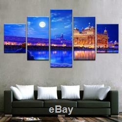 Golden Temple At Night Canvas Art Print for Wall Decor Painting