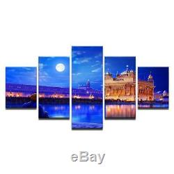 Golden Temple At Night Canvas Art Print for Wall Decor Painting