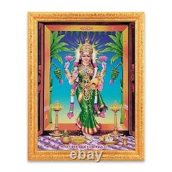 Grahalakshmi Sparkle Photo In Golden Frame 14 X 18 Inches