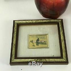 Group of 12 Miniature Painting Artwork Gold Frame Decorator Gallery Wall