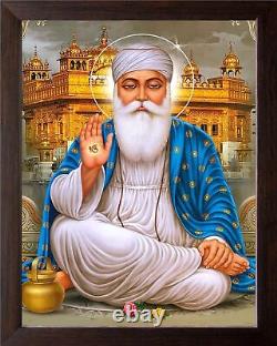 Guru Nanak Dev ji and Golden Temple HD Printed Picture With Wooden Frame