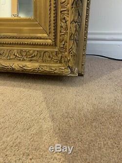 HUGE Extra Large gold gilt French antique Frame Wall leaner mirror Gesso Old