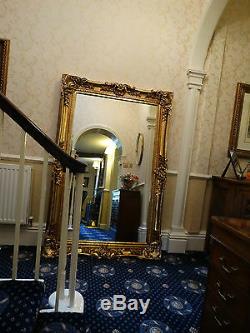 HUGE XL Oversized large Opulent Mirror Chunky Gold frame, wall mounted Leaner