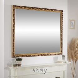 Harlingto Wall Mounted Mirror Antique Rectangular Gold Frame H 120cm x W 95cm