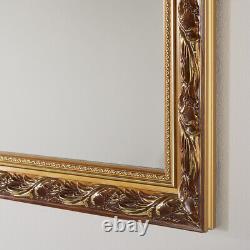 Harlingto Wall Mounted Mirror Antique Rectangular Gold Frame H 120cm x W 95cm