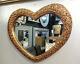 Heart Wall Mirror Ornate Gold Colour Frame French Engraved Roses 75x63cm
