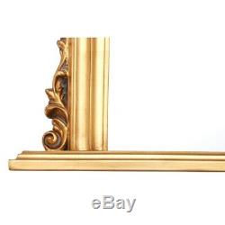 Henrietta Gold Wall Mirror Over Mantle Fireplace Mounted Wood Frame Hanging New