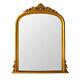 Henrietta Wall Mounted Mirror GoldOver Mantle Decorative Natural Wood Frame New