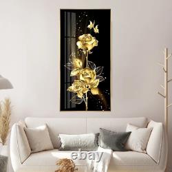 High-Definition Modern Canvas Wall Art Glass Printed With Gold Aluminum Frame