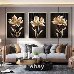 High-Definition Modern Wall Art 70 x 150 cm, Glass with Gold Aluminum Frame