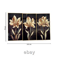 High-Definition Modern Wall Art 70 x 150 cm, Glass with Gold Aluminum Frame