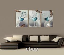 High-Definition Modern Wall Art 70x150cm Glass Printing Gold Aluminum Frame