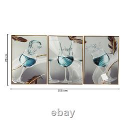 High-Definition Modern Wall Art 70x150cm Glass Printing Gold Aluminum Frame