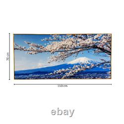 High-Definition Modern Wall Art with Gold Aluminum Frame Vibrant Glass Paint