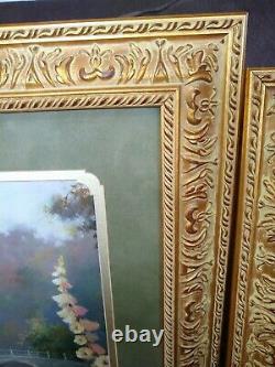 Home & Garden Party Green Floral Picture Gold Ornate Wood Frame Set of 3
