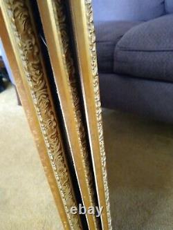 Home & Garden Party Green Floral Picture Gold Ornate Wood Frame Set of 3