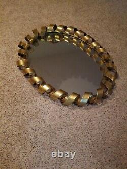 Huge BASSETT Fiesta Wall Mirror M3491 Gold Metal Spiral Frame 42x34 MSRP $479