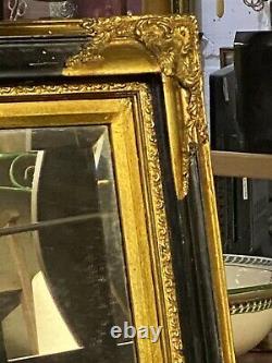 Huge Black and Gold Wall Mirror 142cm x 112cm Portrait Hanging