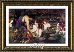 Hylas And The Nymphs by Waterhouse Framed canvas Wall art artwork print HD